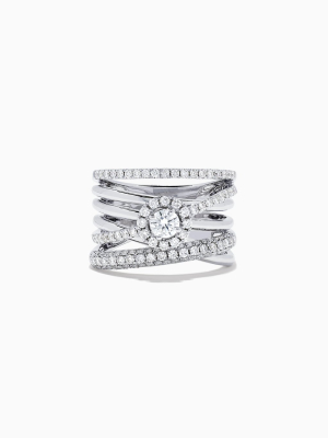 Effy Pave Classica 14k White Gold Diamond Ring, 1.12 Tcw