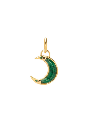 Baby Earth Crescent Medallion - Malachite