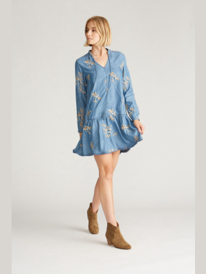 Shaye Dress - Blue Ditzy Garden