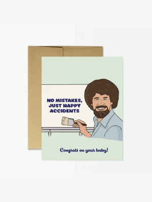 Bob Ross Happy Accident Baby Card - Pm4