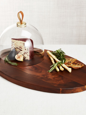 Prospect Serving Board With Glass Dome