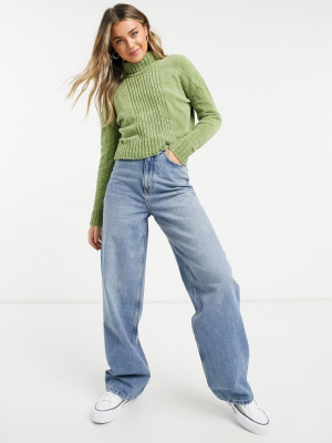 Wednesday's Girl High Neck Sweater In Chenille