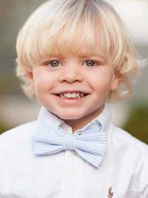 Baylor Bow Tie - Breakers Blue Seersucker