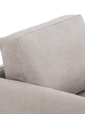 Uma Leather Swivel Chair, Palermo Pewter