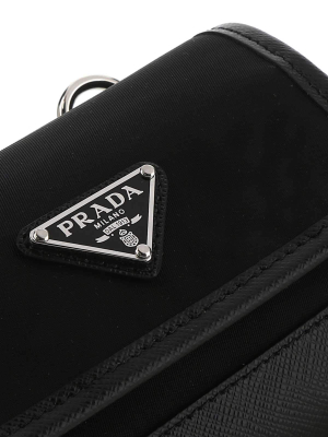 Prada Logo Plaque Compact Pouch