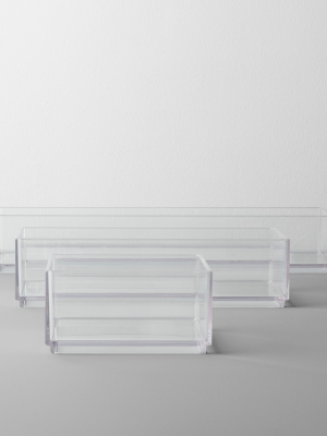 Bathroom Plastic 3 Tray Beauty Organizer Set Clear - Made By Design™