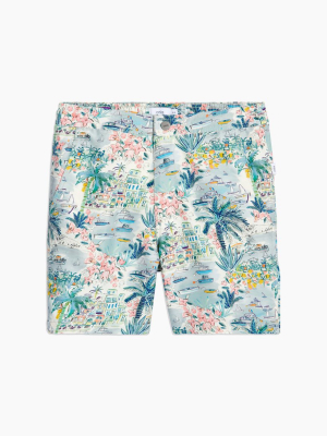 Elastic Calder 7.5" Liberty Riviera Swim Trunks In Cool Mint