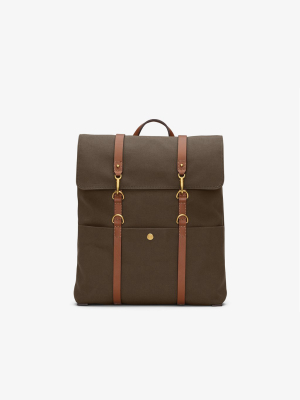 M/s Backpack – Army/cuoio
