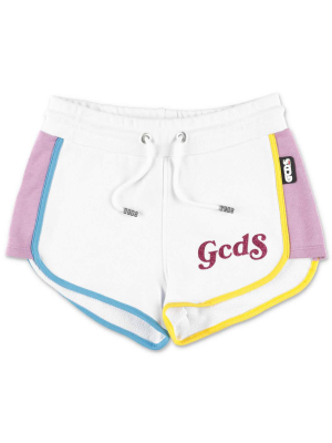 Gcds Kids Logo Printed Colour Block Shorts