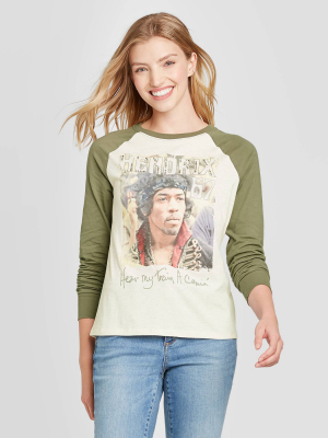 Women's Jimi Hendrix Long Sleeve Graphic T-shirt - Ivory