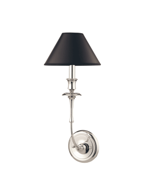 Jasper 1 Light Wall Sconce Polished Nickel