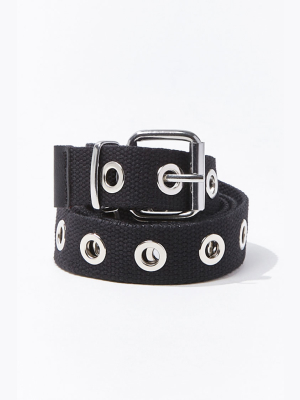 Grommet-embellished Canvas Belt