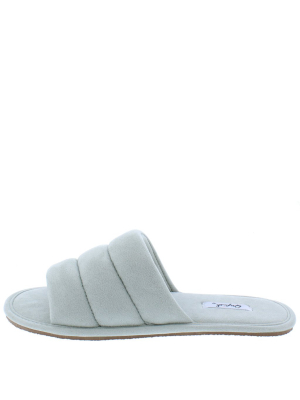 Kylo07a Aloe Quilted Open Toe Flat Slide Sandal