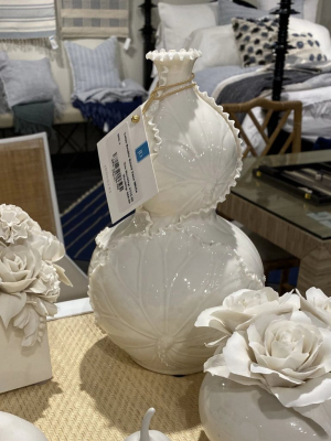 Lotus Double Gourd Vase White