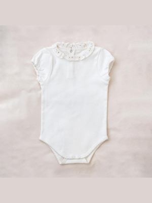 Petite Amalie Bebe Frilly Romper - White