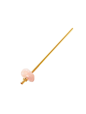 Rose Quartz Crystals For Humanity Yellow Gold Straw