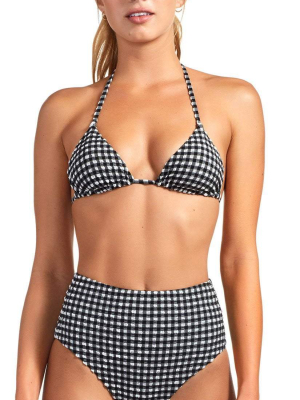 Vitamin A Gia Reversible Triangle Bikini Top In Vichy Black