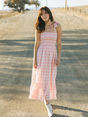 The Lagoon Dress. -- Pink With Cream Gingham