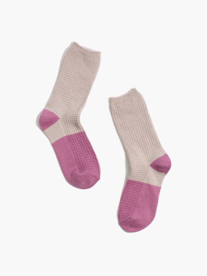 Colorblock Waffle Knit Trouser Socks