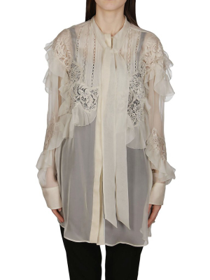 Valentino Ruffled Lace Detail Shirt