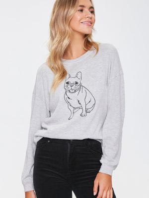 French Bulldog Drop-sleeve Top