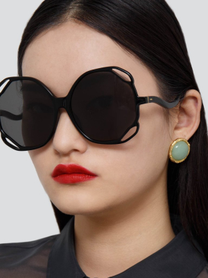 Jerry Oversized Sunglasses In Black