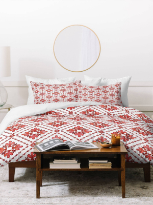 Schatzi Brown Boho Tile Duvet Set - Deny Designs