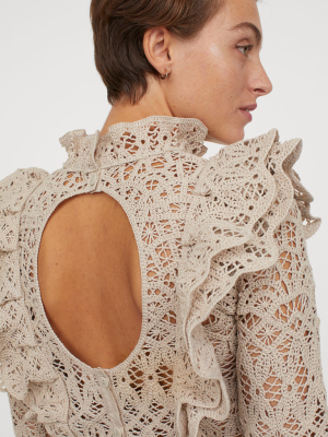 Flounced Lace Blouse