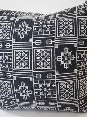 Black Geometric Embroidered Accent Pillow Case - 22x22 (final Sale)