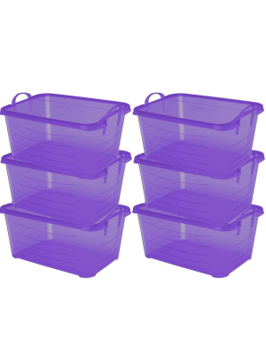 Life Story Purple Stackable Closet & Storage Box 55 Quart Containers (6 Pack)