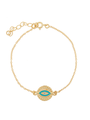 All Seeing Eye Bracelet With Turquoise Enamel