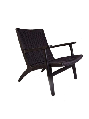 Mid Century Ch25 Lounge Chair - Black