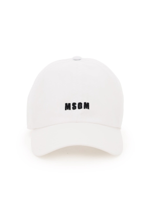 Msgm Logo Embroidered Baseball Cap