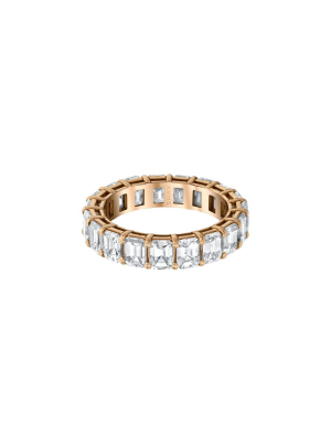 Diamond Emerald Cut Eternity Band - Rose Gold