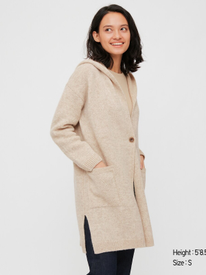 Women Hooded Knitted Coat