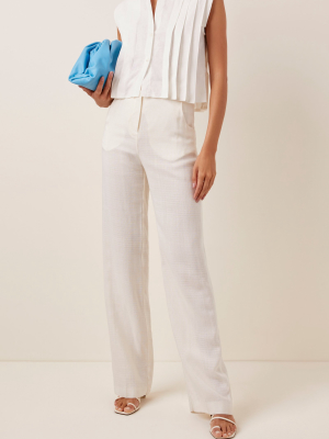 Marie Pleated Linen Top