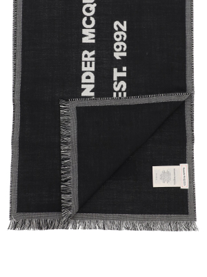 Alexander Mcqueen Oversized Graffiti Logo Scarf