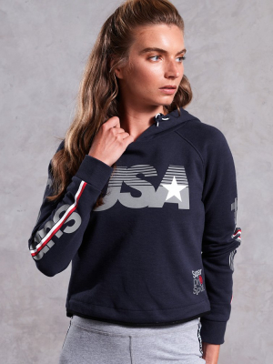 Gym Tech Usa Crop Hoodie