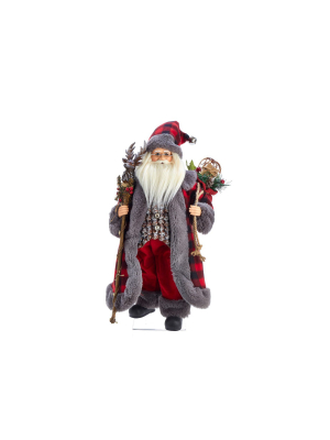 Kurt Adler 18" Kringle Klaus Red And Gray Santa