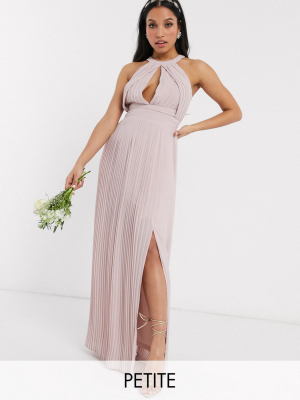 Tfnc Petite Bridesmaid Exclusive Pleated Maxi Dress In Pink