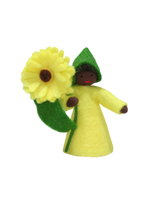 Yellow Calendula Prince Holding Flower · Black