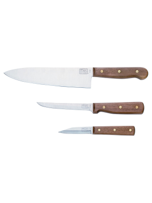 Chicago Cutlery Walnut Tradition 3pc Chef's Knife Set