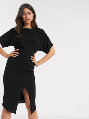 Asos Design Wiggle Midi Dress In Black