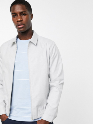 New Look Gray Slub Harrington In Gray