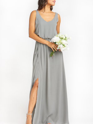 Kendall Maxi Dress With Short Lining ~ Soft Charcoal Crisp