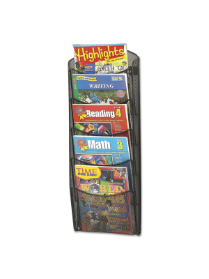 Safco Onyx Mesh Literature Rack Five Compartments 10-1/4w X 3-1/2d X 28-1/3h Black 5578bl