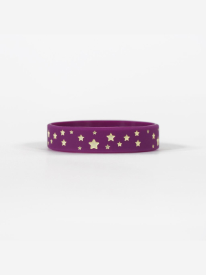 Twinkle Stars Purple Girls Motivational Wristband