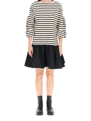 Redvalentino Striped Panelled Mini Dress