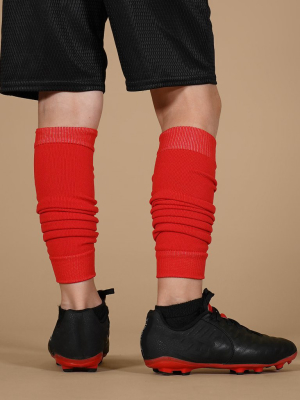 Hue Red Kids Football Leg Sleeves