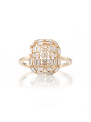 Baguette Deco Shield Ring